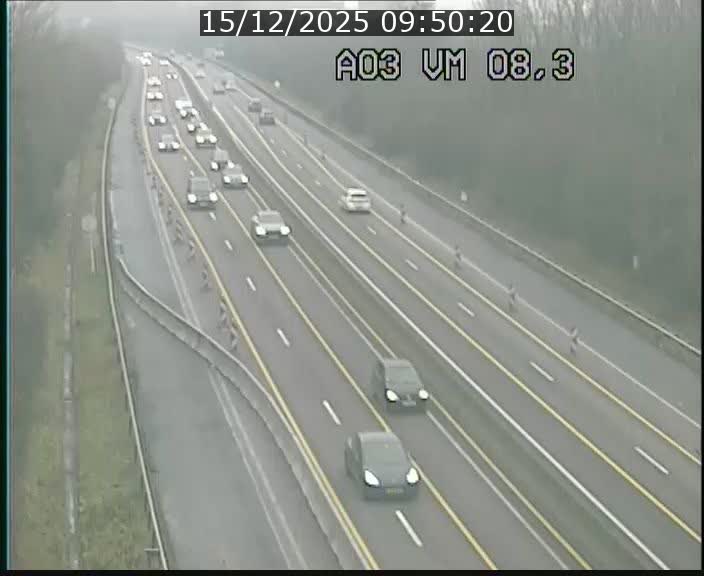 <h2>Traffic live webcam Luxembourg Bettembourg - A3 - BK 8.3 - direction France</h2>