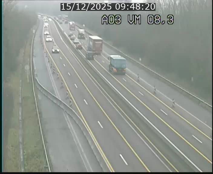 <h2>Traffic live webcam Luxembourg Bettembourg - A3 - BK 8.3 - direction France</h2>