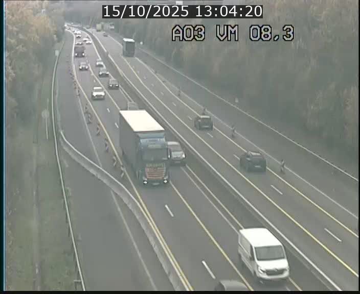 <h2>Traffic live webcam Luxembourg Bettembourg - A3 - BK 8.3 - direction France</h2>