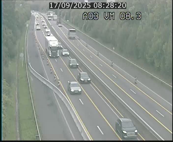 <h2>Traffic live webcam Luxembourg Bettembourg - A3 - BK 8.3 - direction France</h2>