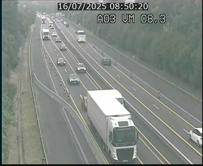 Traffic live webcam Luxembourg Bettembourg - A3 - BK 8.3 - direction France