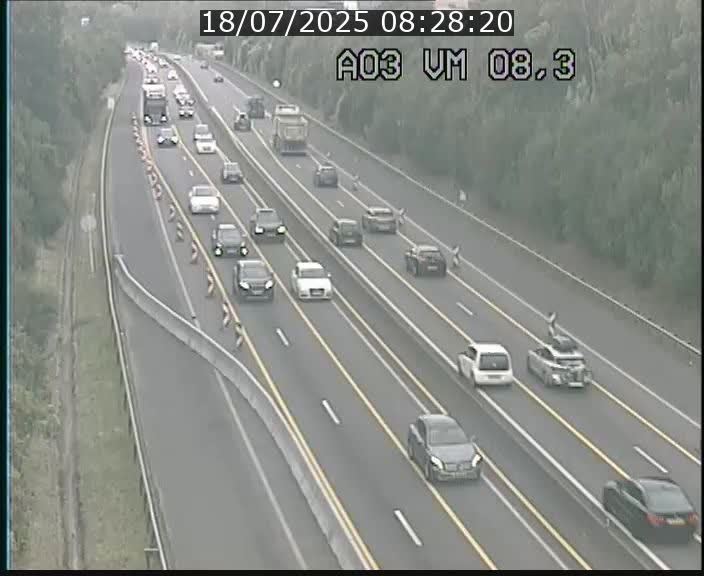 Traffic live webcam Luxembourg Bettembourg - A3 - BK 8.3 - direction France