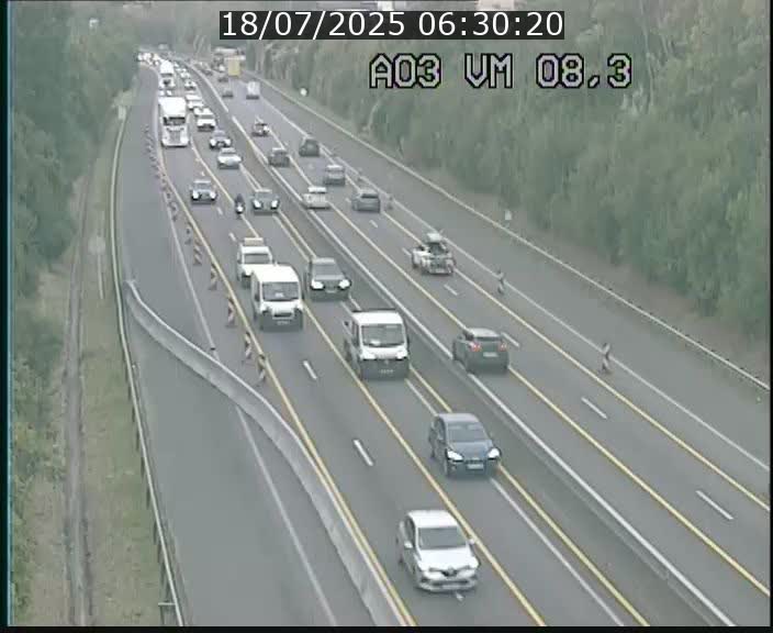 Traffic live webcam Luxembourg Bettembourg - A3 - BK 8.3 - direction France