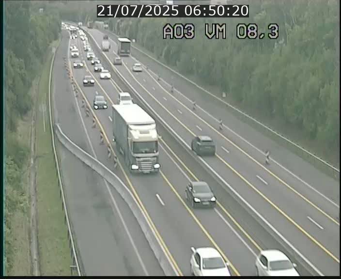 Traffic live webcam Luxembourg Bettembourg - A3 - BK 8.3 - direction France