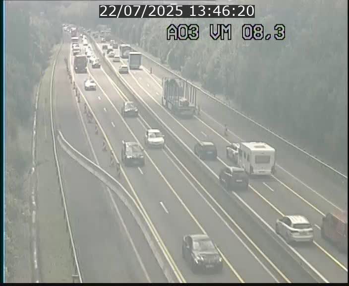 Traffic live webcam Luxembourg Bettembourg - A3 - BK 8.3 - direction France