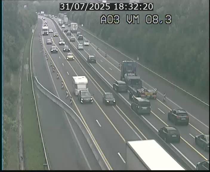 Traffic live webcam Luxembourg Bettembourg - A3 - BK 8.3 - direction France