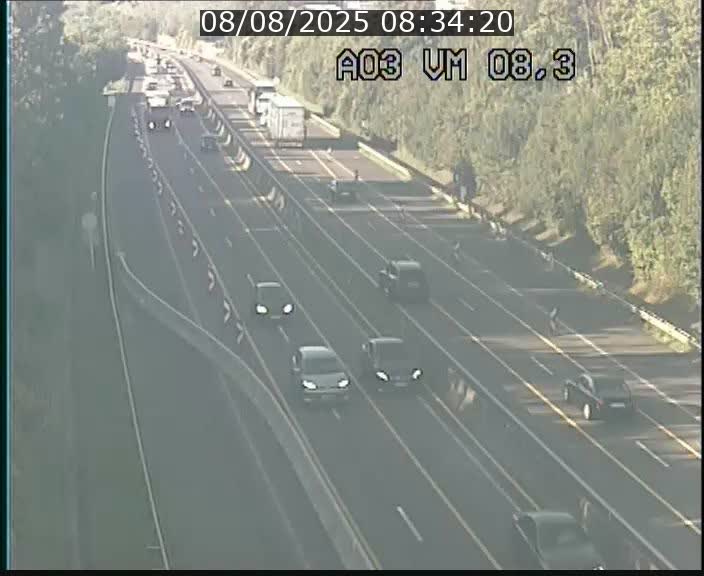 Traffic live webcam Luxembourg Bettembourg - A3 - BK 8.3 - direction France