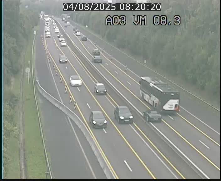 Traffic live webcam Luxembourg Bettembourg - A3 - BK 8.3 - direction France
