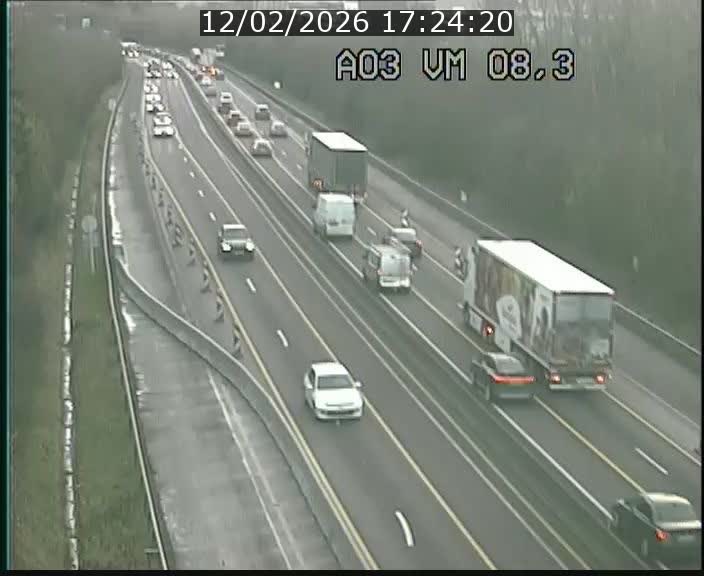 Traffic live webcam Luxembourg Bettembourg - A3 - BK 8.3 - direction France