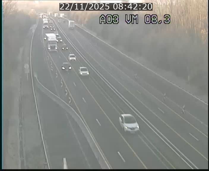 <h2>Traffic live webcam Luxembourg Bettembourg - A3 - BK 8.3 - direction France</h2>