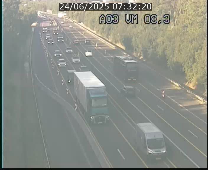 <h2>Traffic live webcam Luxembourg Bettembourg - A3 - BK 8.3 - direction France</h2>