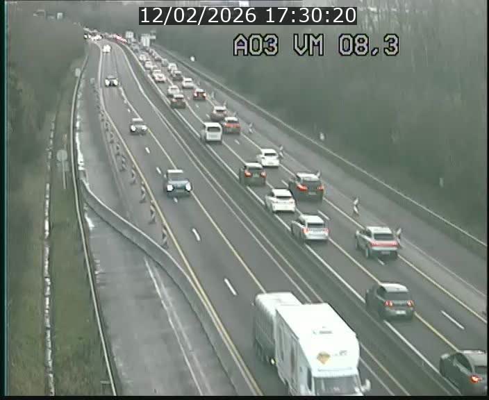 <h2>Traffic live webcam Luxembourg Bettembourg - A3 - BK 8.3 - direction France</h2>