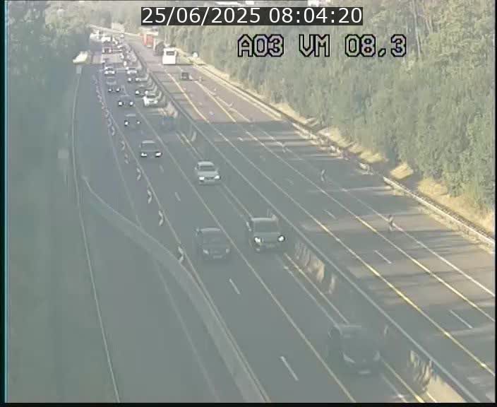 <h2>Traffic live webcam Luxembourg Bettembourg - A3 - BK 8.3 - direction France</h2>