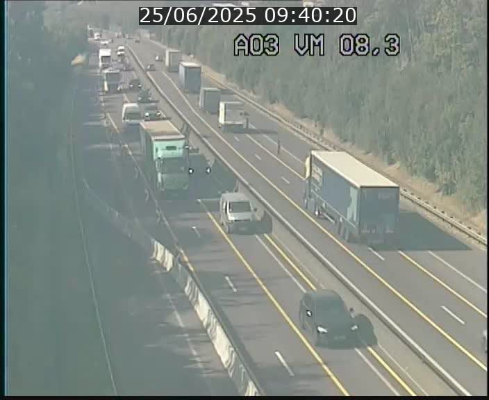 <h2>Traffic live webcam Luxembourg Bettembourg - A3 - BK 8.3 - direction France</h2>