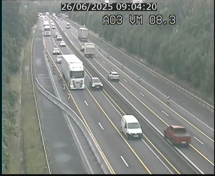 <h2>Traffic live webcam Luxembourg Bettembourg - A3 - BK 8.3 - direction France</h2>