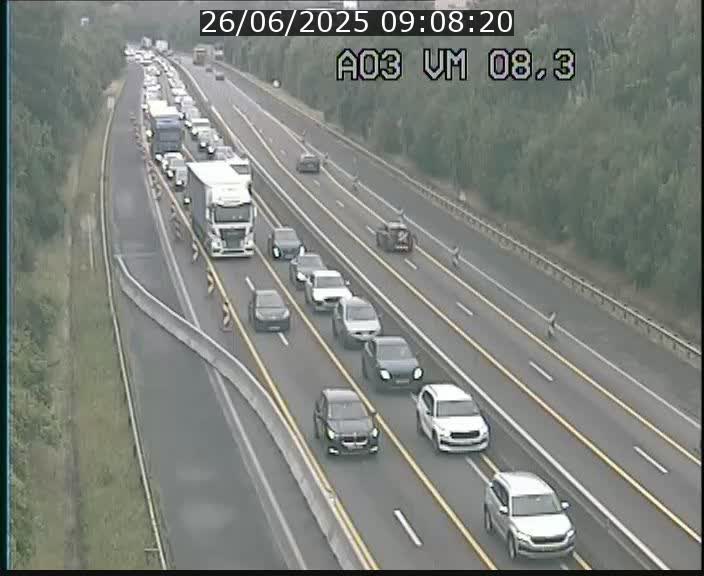<h2>Traffic live webcam Luxembourg Bettembourg - A3 - BK 8.3 - direction France</h2>