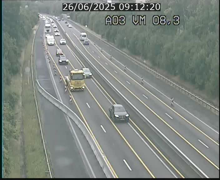 <h2>Traffic live webcam Luxembourg Bettembourg - A3 - BK 8.3 - direction France</h2>