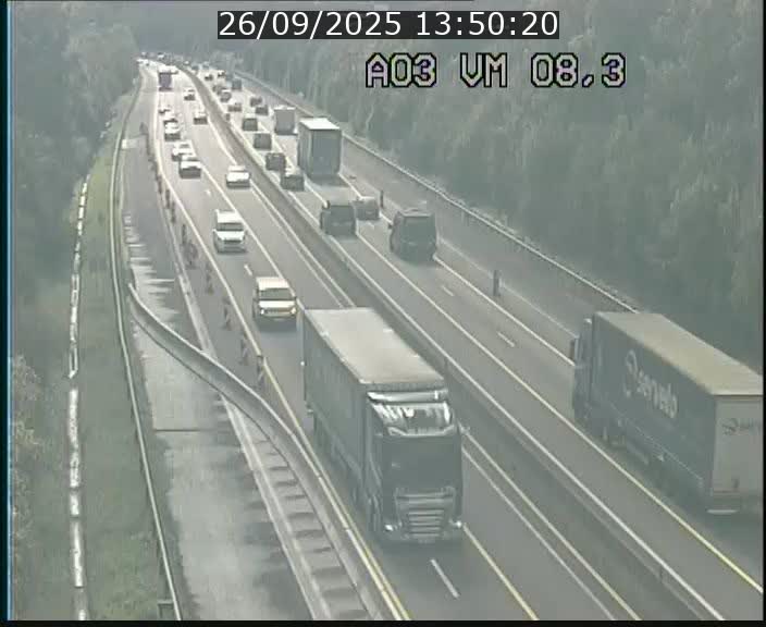 <h2>Traffic live webcam Luxembourg Bettembourg - A3 - BK 8.3 - direction France</h2>