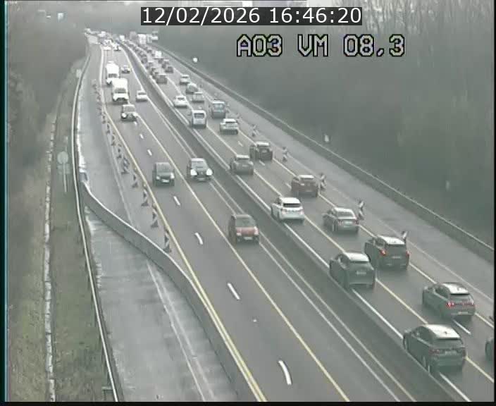 <h2>Traffic live webcam Luxembourg Bettembourg - A3 - BK 8.3 - direction France</h2>