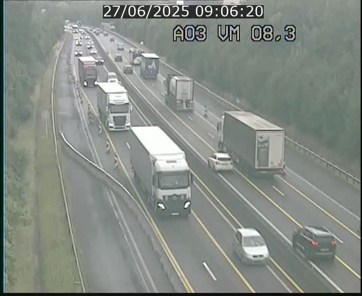 <h2>Traffic live webcam Luxembourg Bettembourg - A3 - BK 8.3 - direction France</h2>
