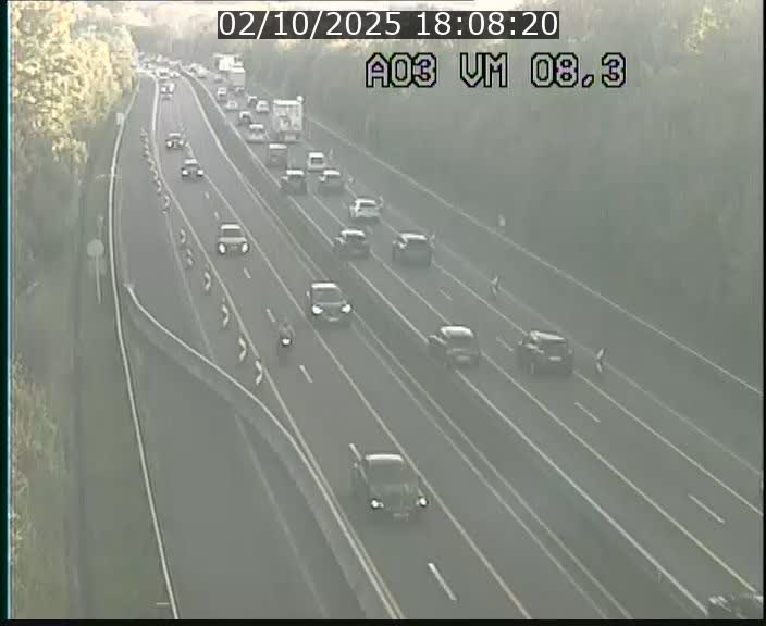 <h2>Traffic live webcam Luxembourg Bettembourg - A3 - BK 8.3 - direction France</h2>