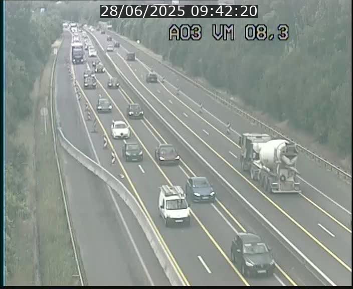 <h2>Traffic live webcam Luxembourg Bettembourg - A3 - BK 8.3 - direction France</h2>