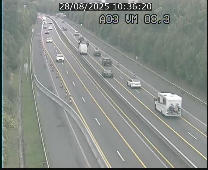 <h2>Traffic live webcam Luxembourg Bettembourg - A3 - BK 8.3 - direction France</h2>