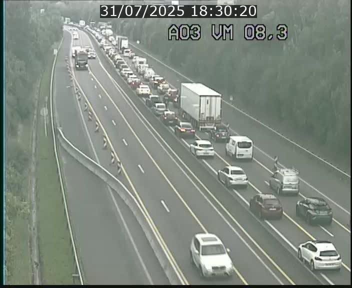 <h2>Traffic live webcam Luxembourg Bettembourg - A3 - BK 8.3 - direction France</h2>