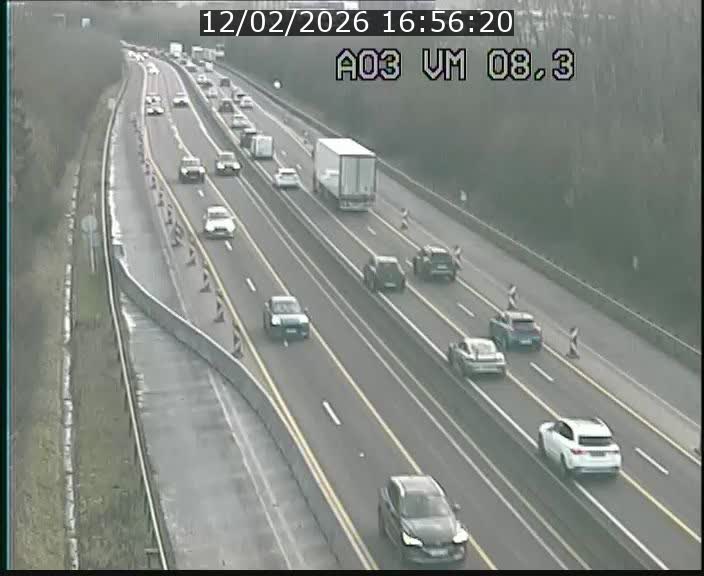 <h2>Traffic live webcam Luxembourg Bettembourg - A3 - BK 8.3 - direction France</h2>