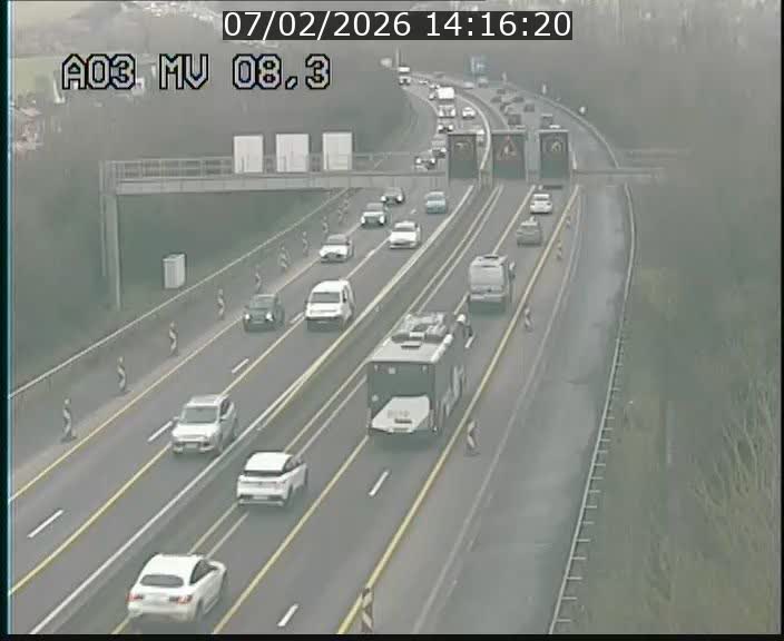 <h2>Webcam Autoroute après la Croix de Bettembourg en direction de Luxembourg sur l'A3</h2>