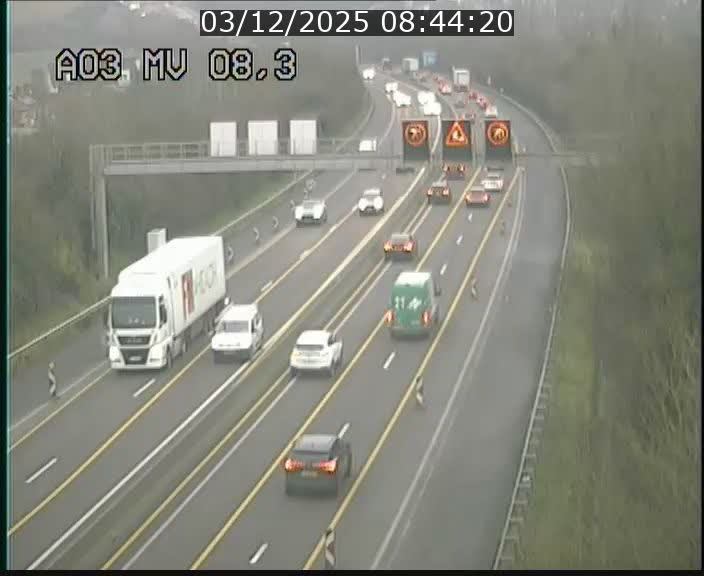 <h2>Webcam Autoroute après la Croix de Bettembourg en direction de Luxembourg sur l'A3</h2>