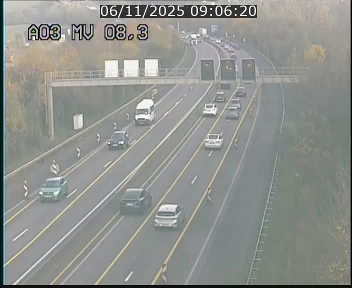 Webcam Autoroute après la Croix de Bettembourg en direction de Luxembourg sur l'A3