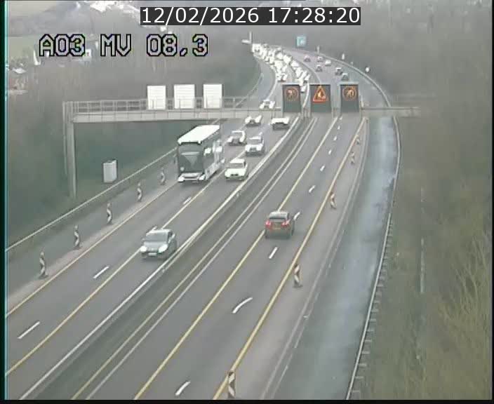 Webcam Autoroute après la Croix de Bettembourg en direction de Luxembourg sur l'A3