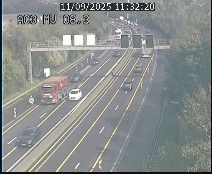 <h2>Webcam Autoroute après la Croix de Bettembourg en direction de Luxembourg sur l'A3</h2>