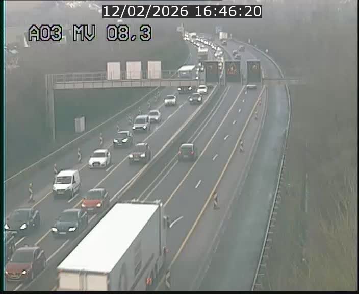 Webcam Autoroute après la Croix de Bettembourg en direction de Luxembourg sur l'A3
