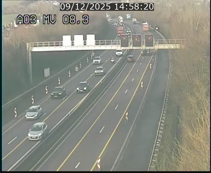 Webcam Autoroute après la Croix de Bettembourg en direction de Luxembourg sur l'A3