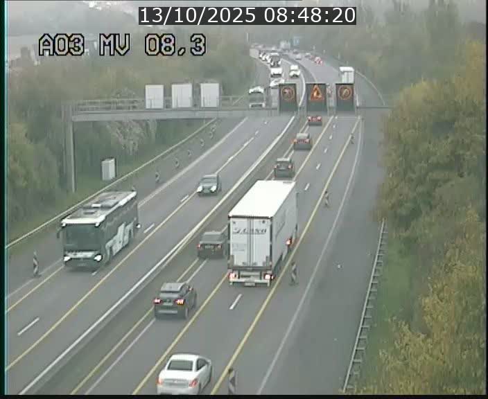 <h2>Webcam Autoroute après la Croix de Bettembourg en direction de Luxembourg sur l'A3</h2>