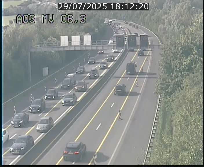 Webcam Autoroute après la Croix de Bettembourg en direction de Luxembourg sur l'A3