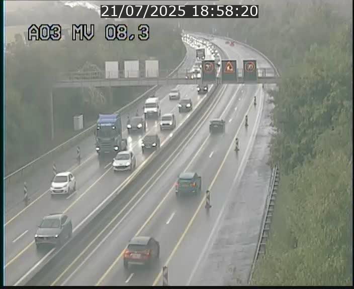 Webcam Autoroute après la Croix de Bettembourg en direction de Luxembourg sur l'A3