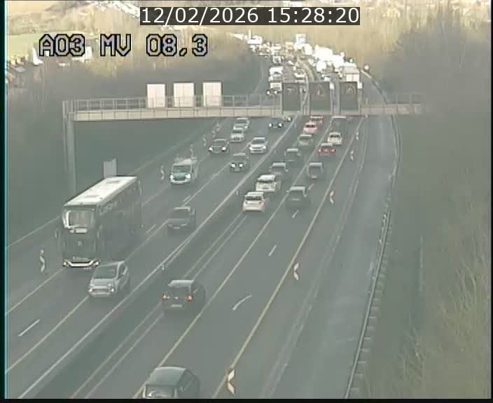 <h2>Webcam Autoroute après la Croix de Bettembourg en direction de Luxembourg sur l'A3</h2>