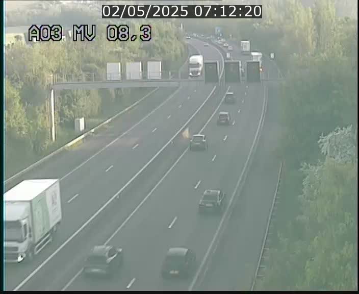 Webcam Autoroute après la Croix de Bettembourg en direction de Luxembourg sur l'A3