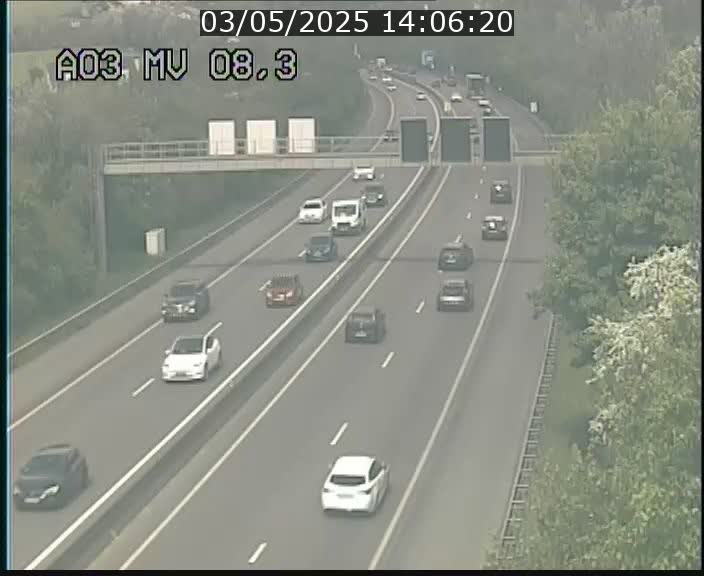 Webcam Autoroute après la Croix de Bettembourg en direction de Luxembourg sur l'A3