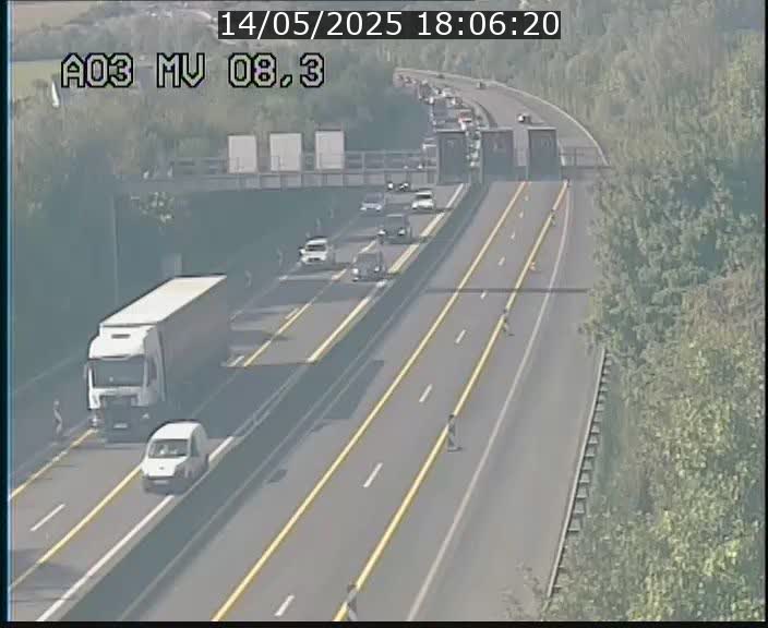 Webcam Autoroute après la Croix de Bettembourg en direction de Luxembourg sur l'A3