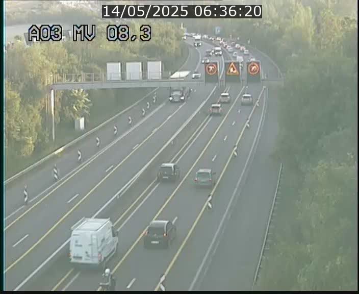 Webcam Autoroute après la Croix de Bettembourg en direction de Luxembourg sur l'A3