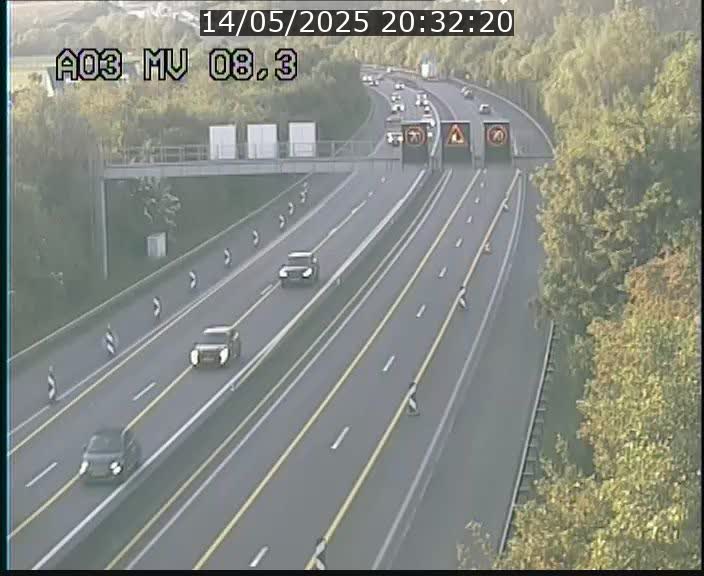 Webcam Autoroute après la Croix de Bettembourg en direction de Luxembourg sur l'A3