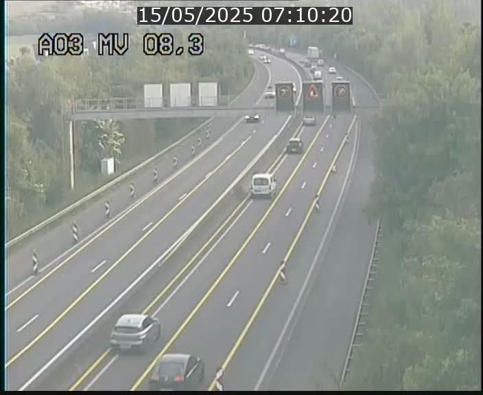 Webcam Autoroute après la Croix de Bettembourg en direction de Luxembourg sur l'A3