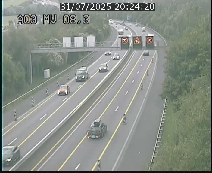 Webcam Autoroute après la Croix de Bettembourg en direction de Luxembourg sur l'A3