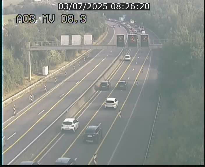 Webcam Autoroute après la Croix de Bettembourg en direction de Luxembourg sur l'A3
