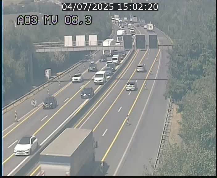 Webcam Autoroute après la Croix de Bettembourg en direction de Luxembourg sur l'A3