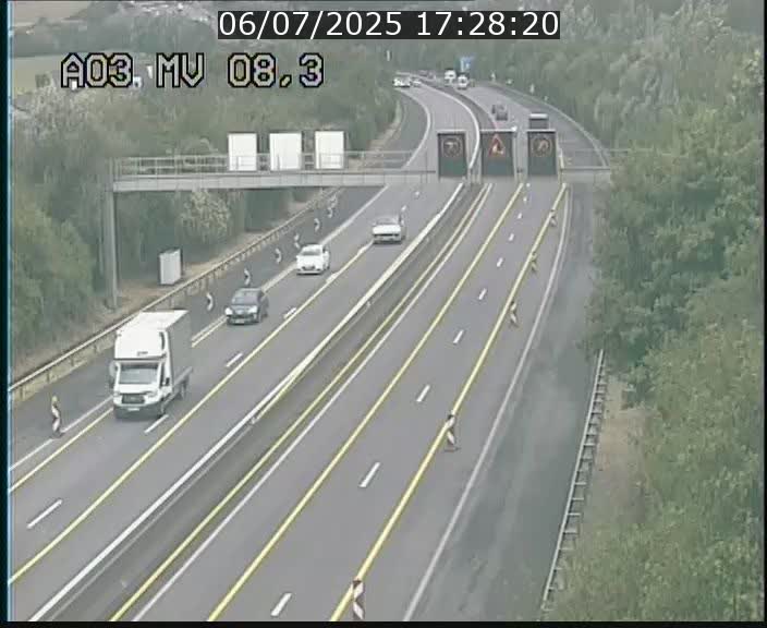 Webcam Autoroute après la Croix de Bettembourg en direction de Luxembourg sur l'A3